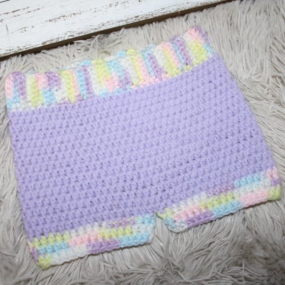 🟣 PURPLE CROCHET DIAPER COVER · 3–6 MO 🟣 - Picture 4 of 4